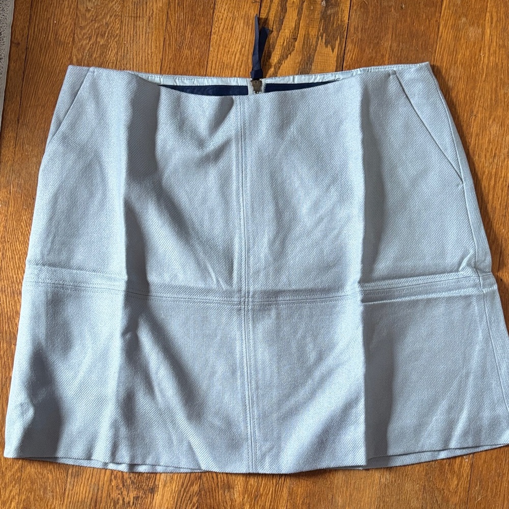 NWT 14 Boden Baby Blue Wool Mini Skirt All Season Piece